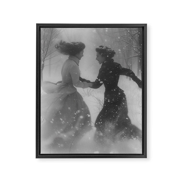 Snowfight Framed Canvas Print Gallery Image 1