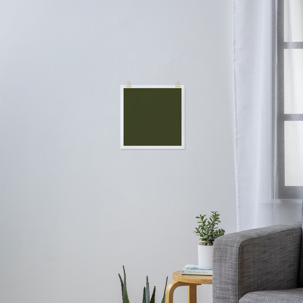 Solid Olive Green Art Print Gallery Image 3