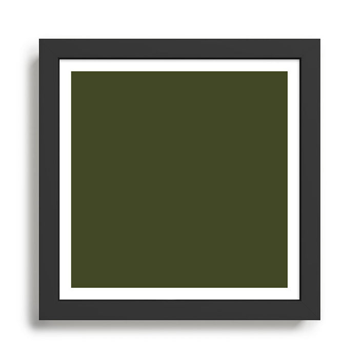 Solid Olive Green Framed Art Print Gallery Image 1