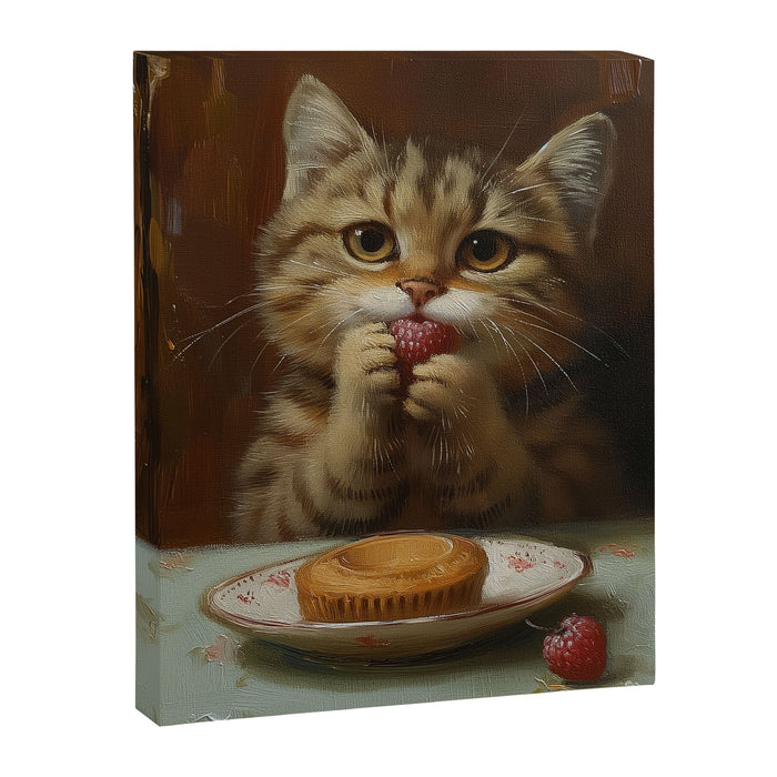 Strawberry Tart Cat Canvas Print Gallery Image 1