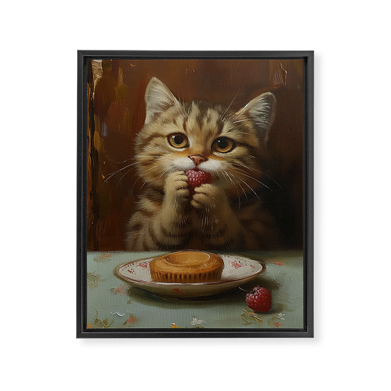 Strawberry Tart Cat Framed Canvas Print Gallery Image 6