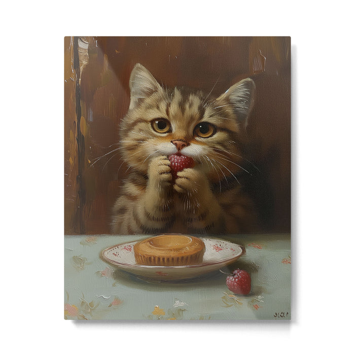 Strawberry Tart Cat Metal Print Gallery Image 1