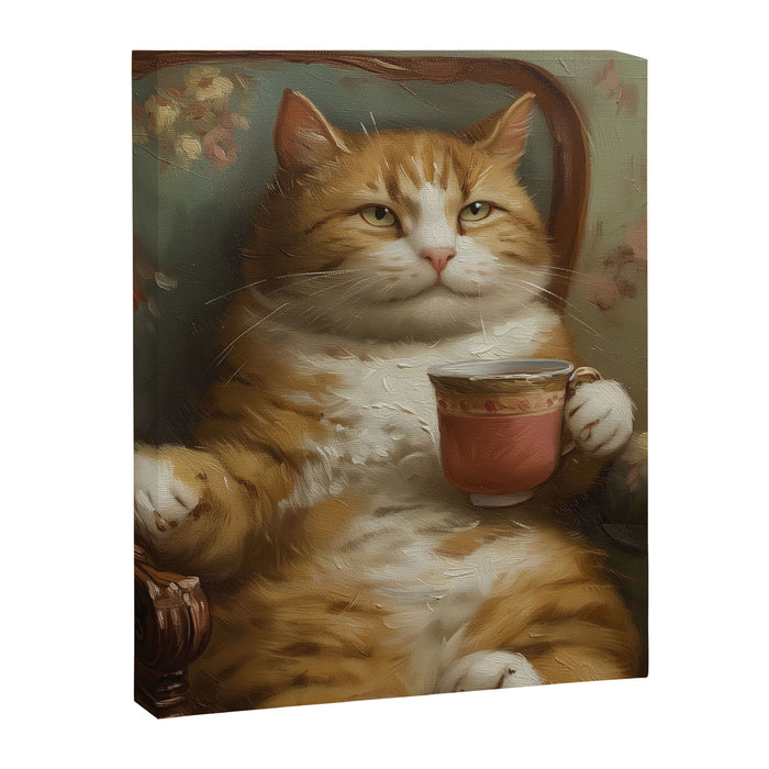 Tea Time Cat I Canvas Print Gallery Image 1