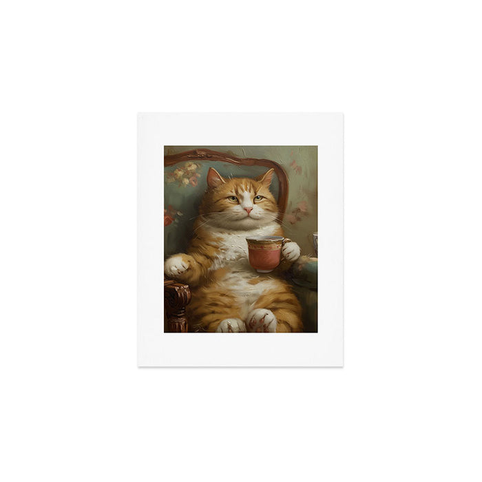 Tea Time Cat I Art Print Gallery Image 1