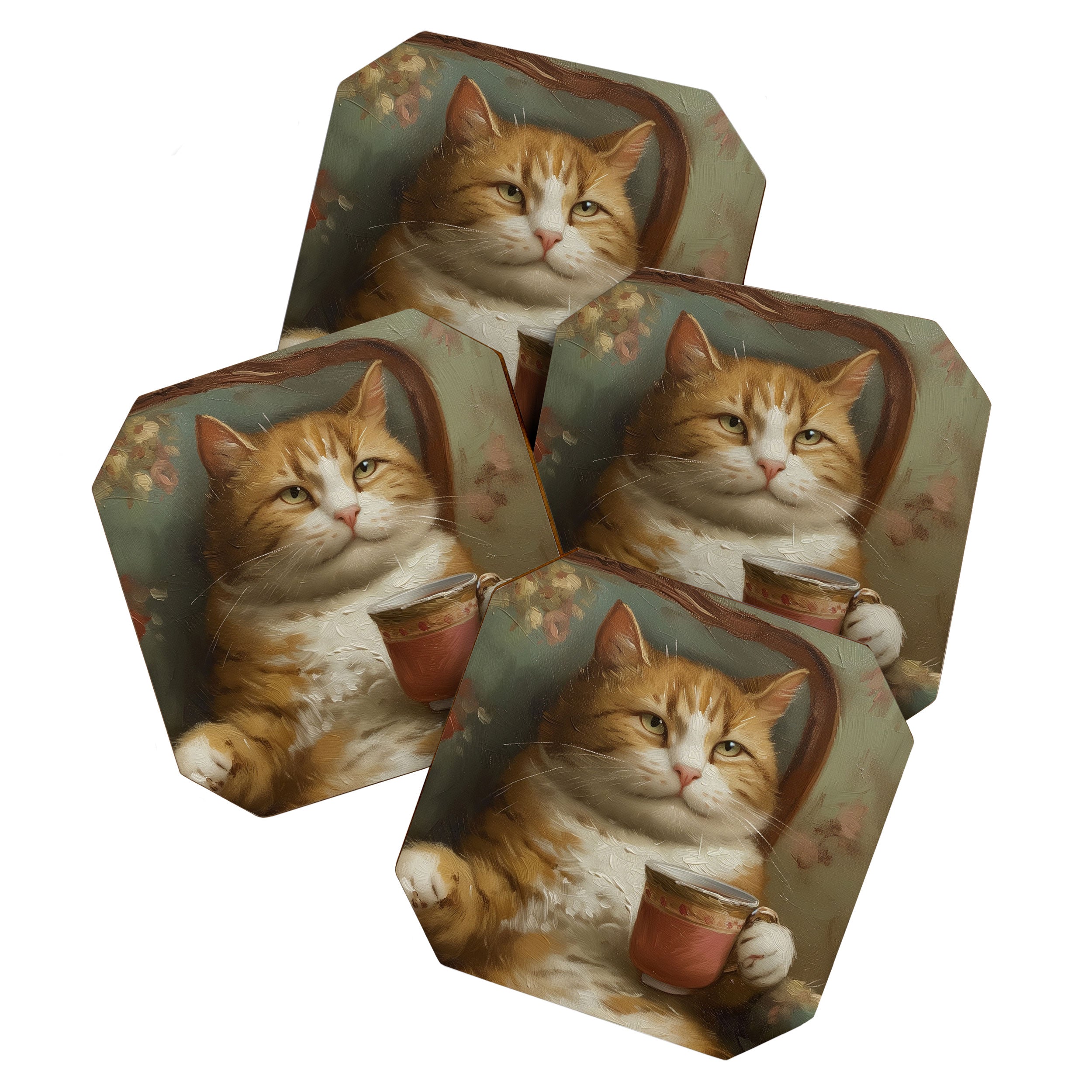 Tea Time Cat I Coaster Gallery Image 1