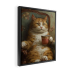 Tea Time Cat I Framed Canvas Print Gallery Image 2