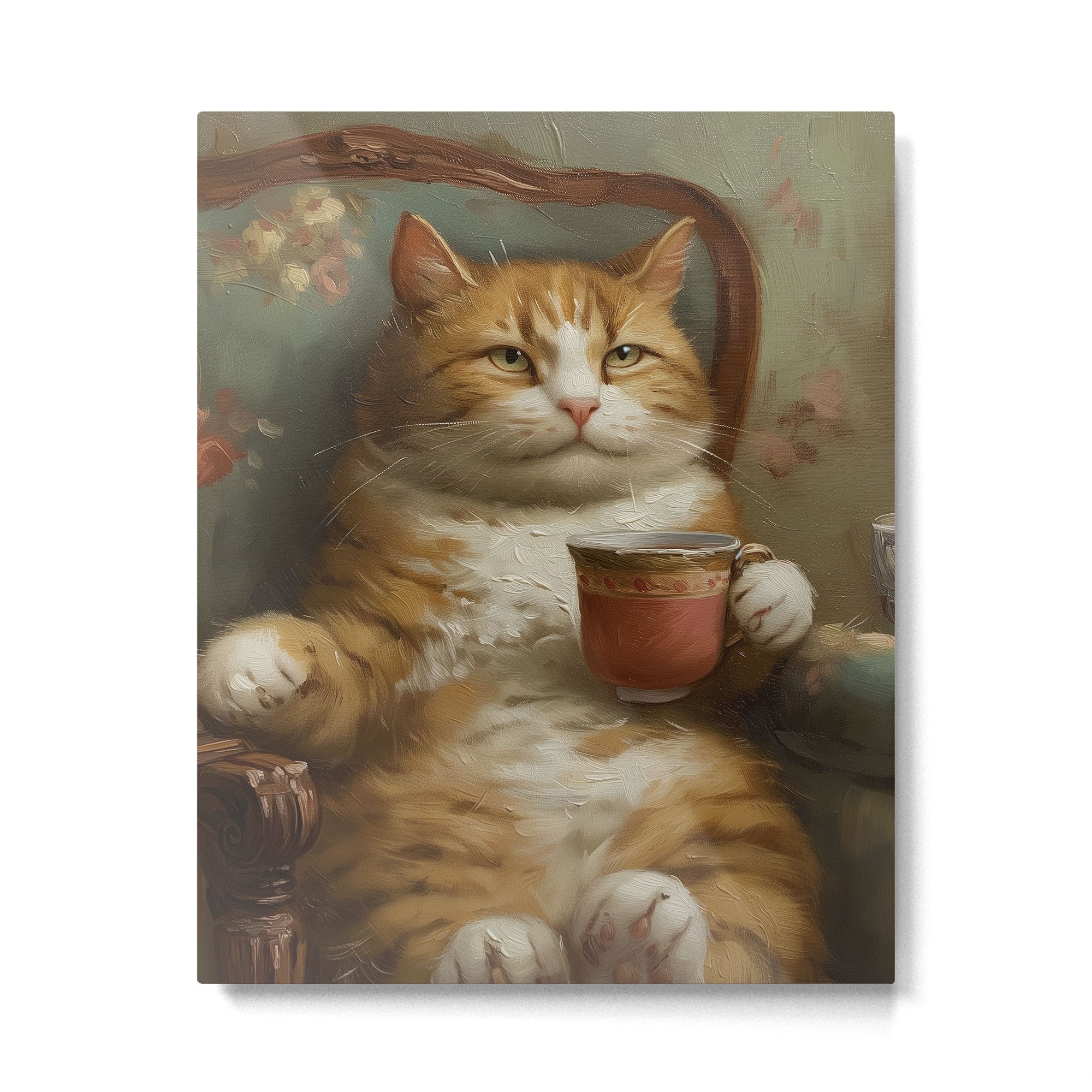 Tea Time Cat I Metal Print Gallery Image 4
