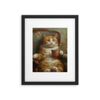 Tea Time Cat I Framed Art Print Gallery Image 5