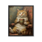 Tea Time Cat II Framed Canvas Print Gallery Image 6