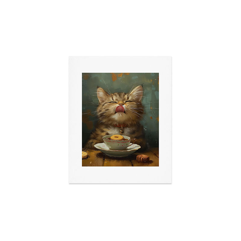 Tea Time Cat III Art Print Gallery Image 1