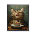 Tea Time Cat III Framed Canvas Print Gallery Image 6