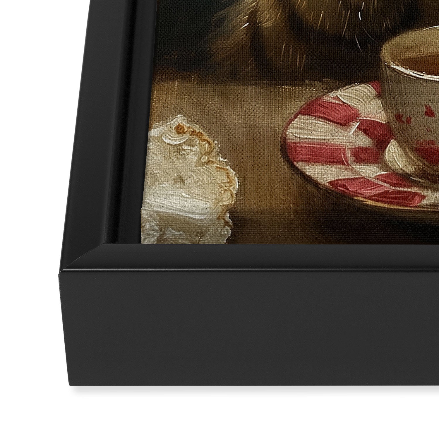 Tea Time Cat IV Framed Canvas Print Gallery Image 3