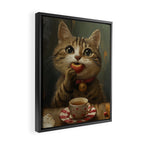 Tea Time Cat IV Framed Canvas Print Gallery Image 2