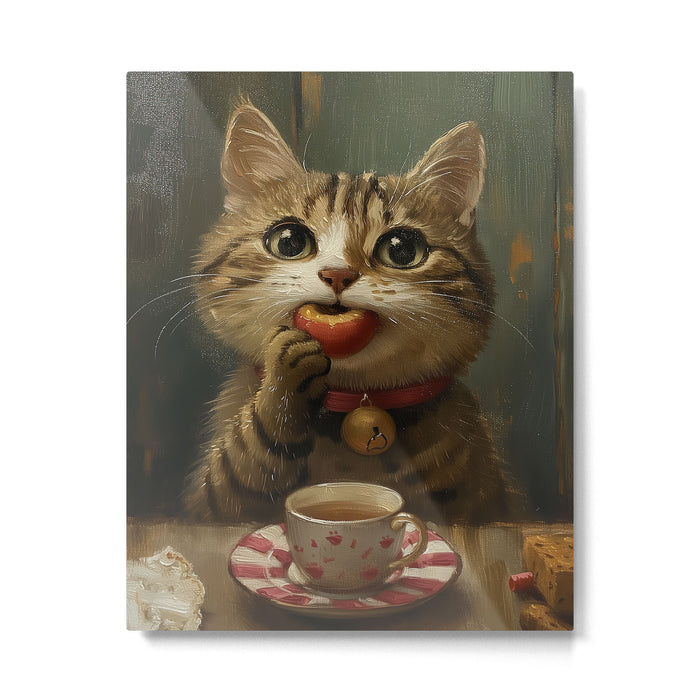 Tea Time Cat IV Metal Print Gallery Image 1