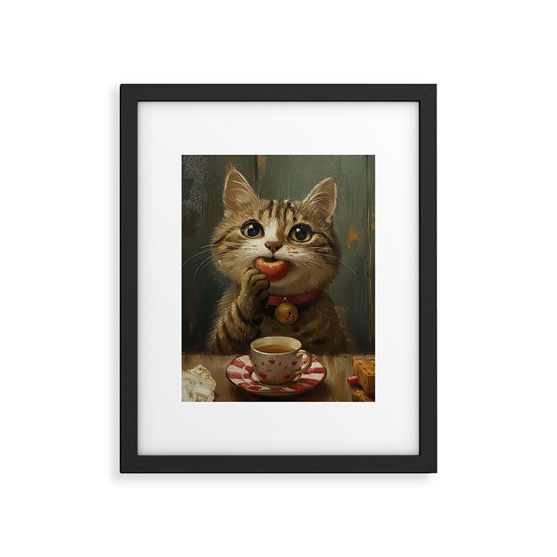 Tea Time Cat IV Framed Art Print Gallery Image 5