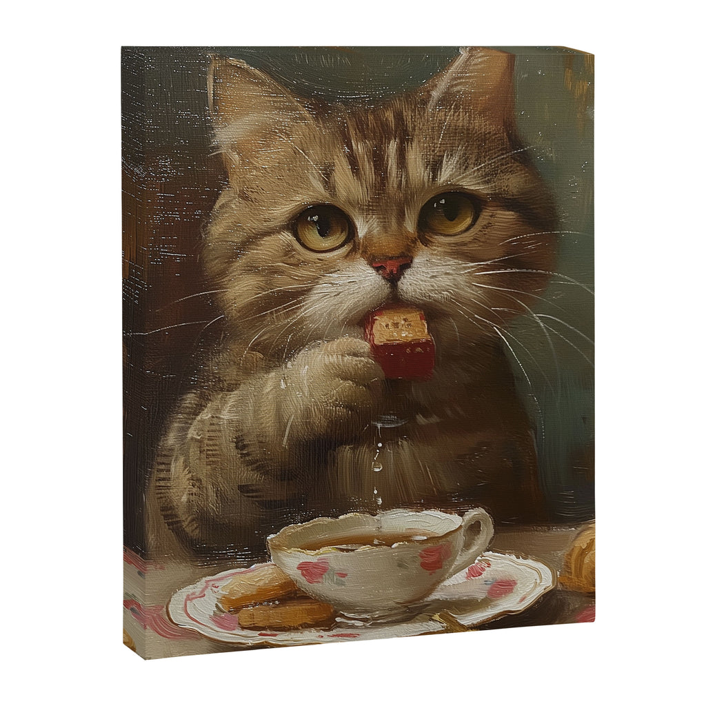 Tea Time Cat V Canvas Print Gallery Image 6