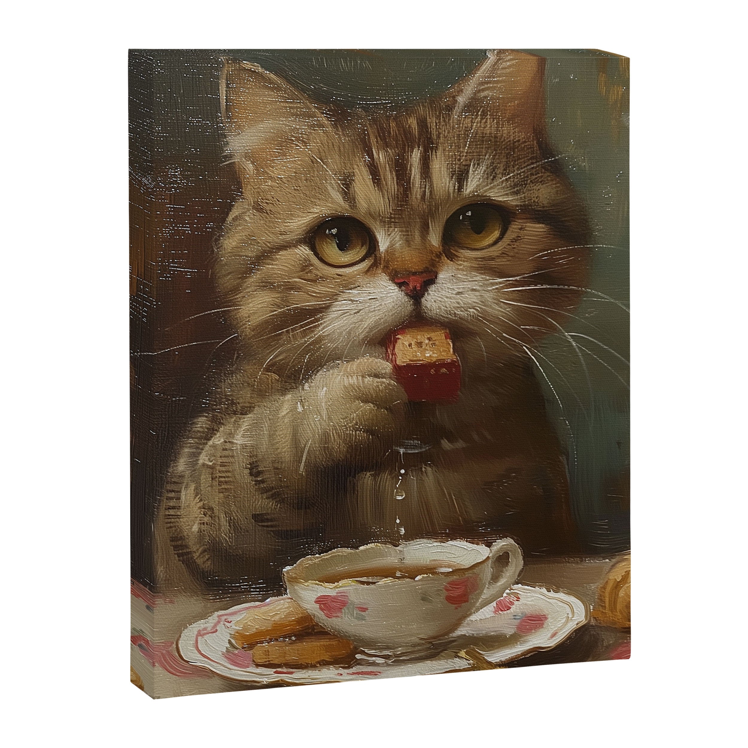Tea Time Cat V Canvas Print Gallery Image 6