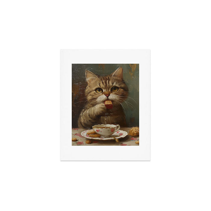 Tea Time Cat V Art Print Gallery Image 1
