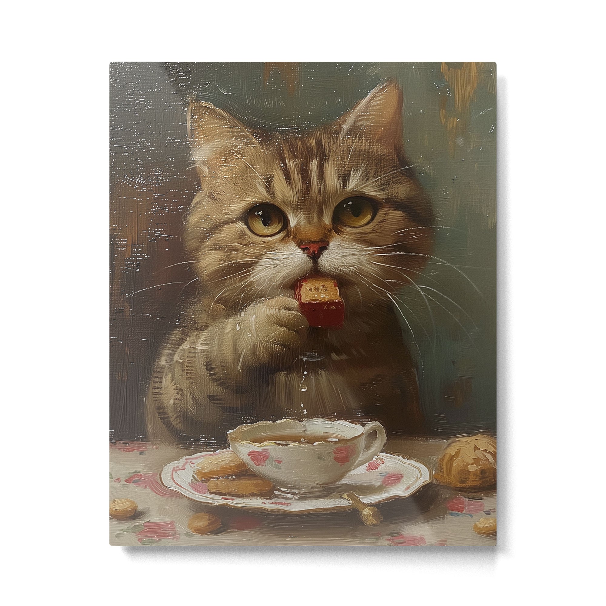 Tea Time Cat V Metal Print Gallery Image 4