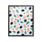 Terrazzo (turquoise, navy, pink & gold) Framed Canvas Print Gallery Image 8