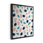 Terrazzo (turquoise, navy, pink & gold) Framed Canvas Print Gallery Image 2