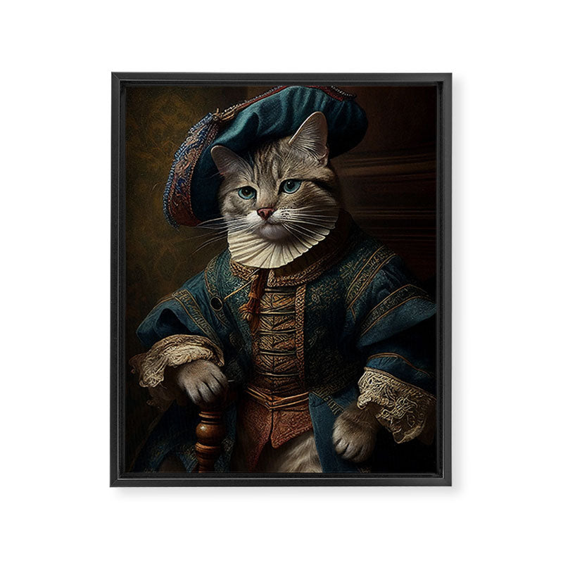 Victorian cat portrait 5 Framed Canvas Print Gallery Image 6