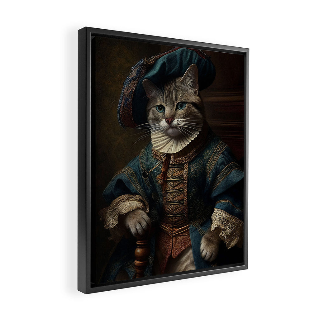Victorian cat portrait 5 Framed Canvas Print Gallery Image 2