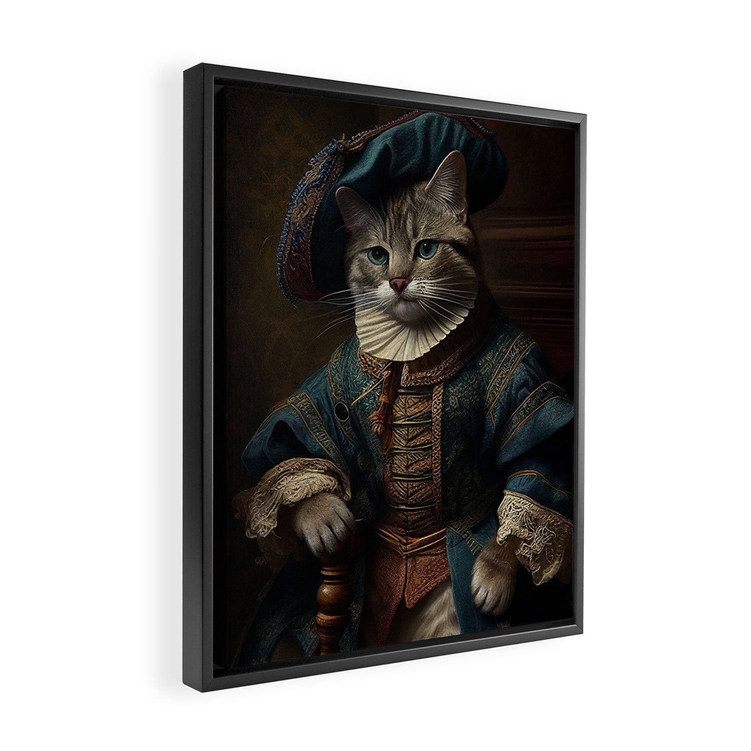 Victorian cat portrait 5 Framed Canvas Print Gallery Image 2