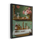 Vintage French Bathroom Vanity Framed Canvas Print Gallery Image 2