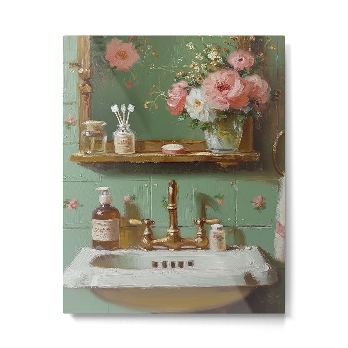 Vintage French Bathroom Vanity Metal Print Gallery Image 1