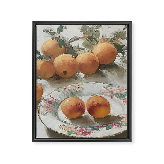 Vintage Peaches Framed Canvas Print Gallery Image 1