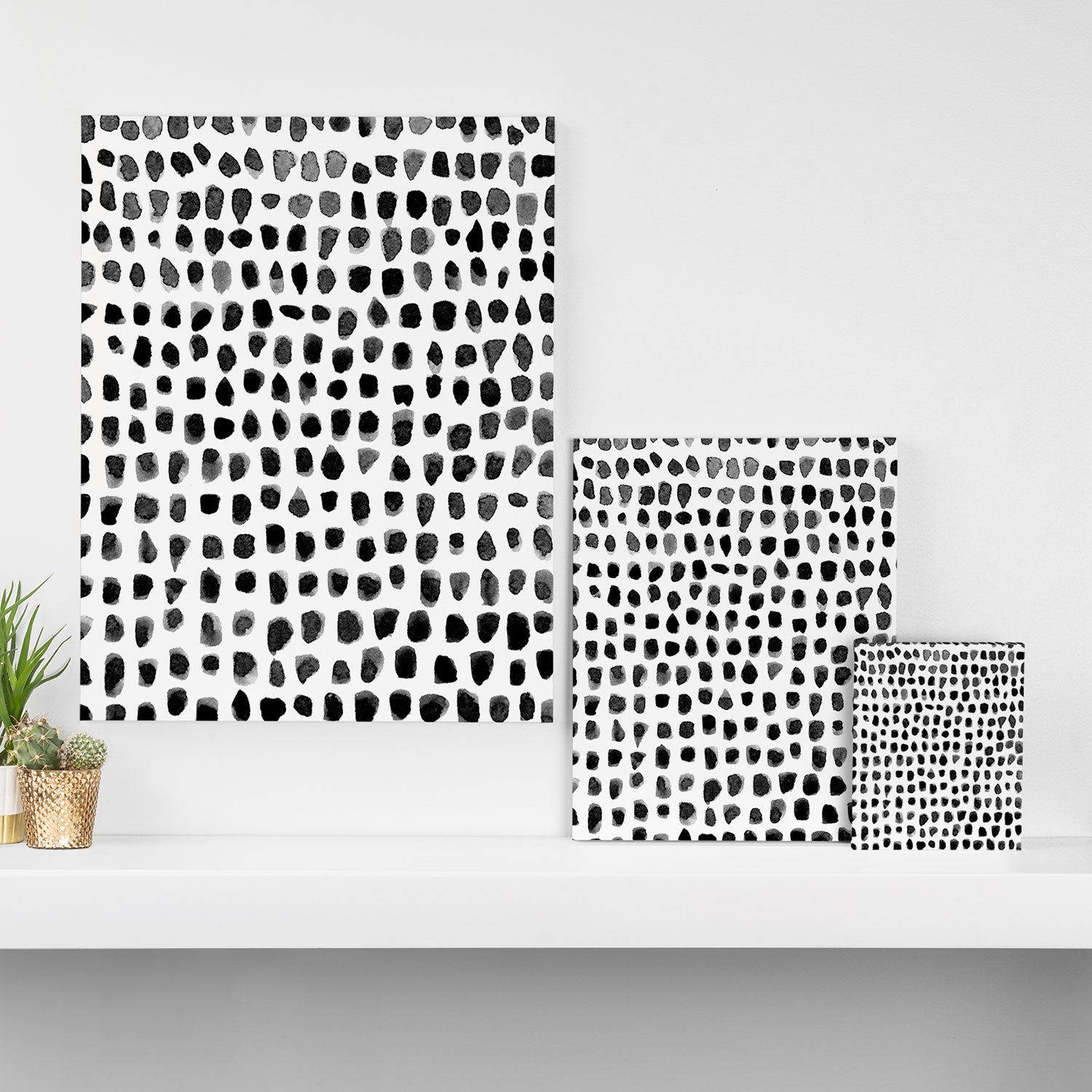 Dots (Black) Canvas Print Gallery Image 3