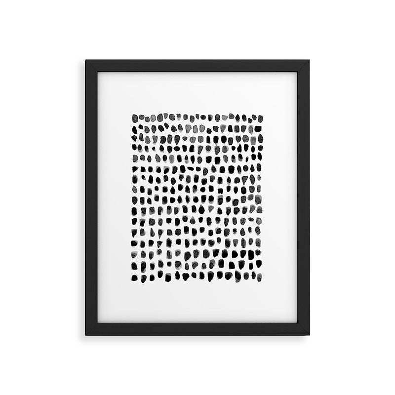 Dots (Black) Framed Art Print
