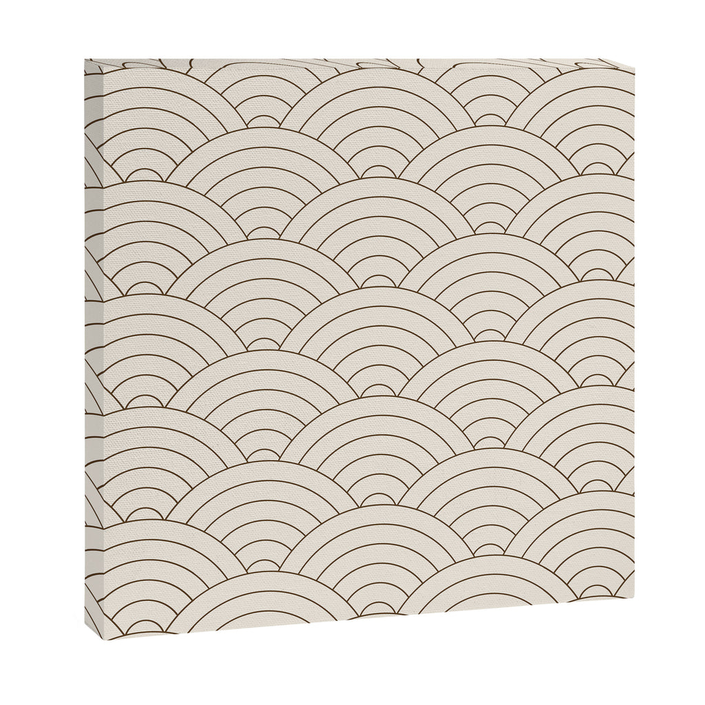 Waves (Cream & Chocolate) Canvas Print Gallery Image 3