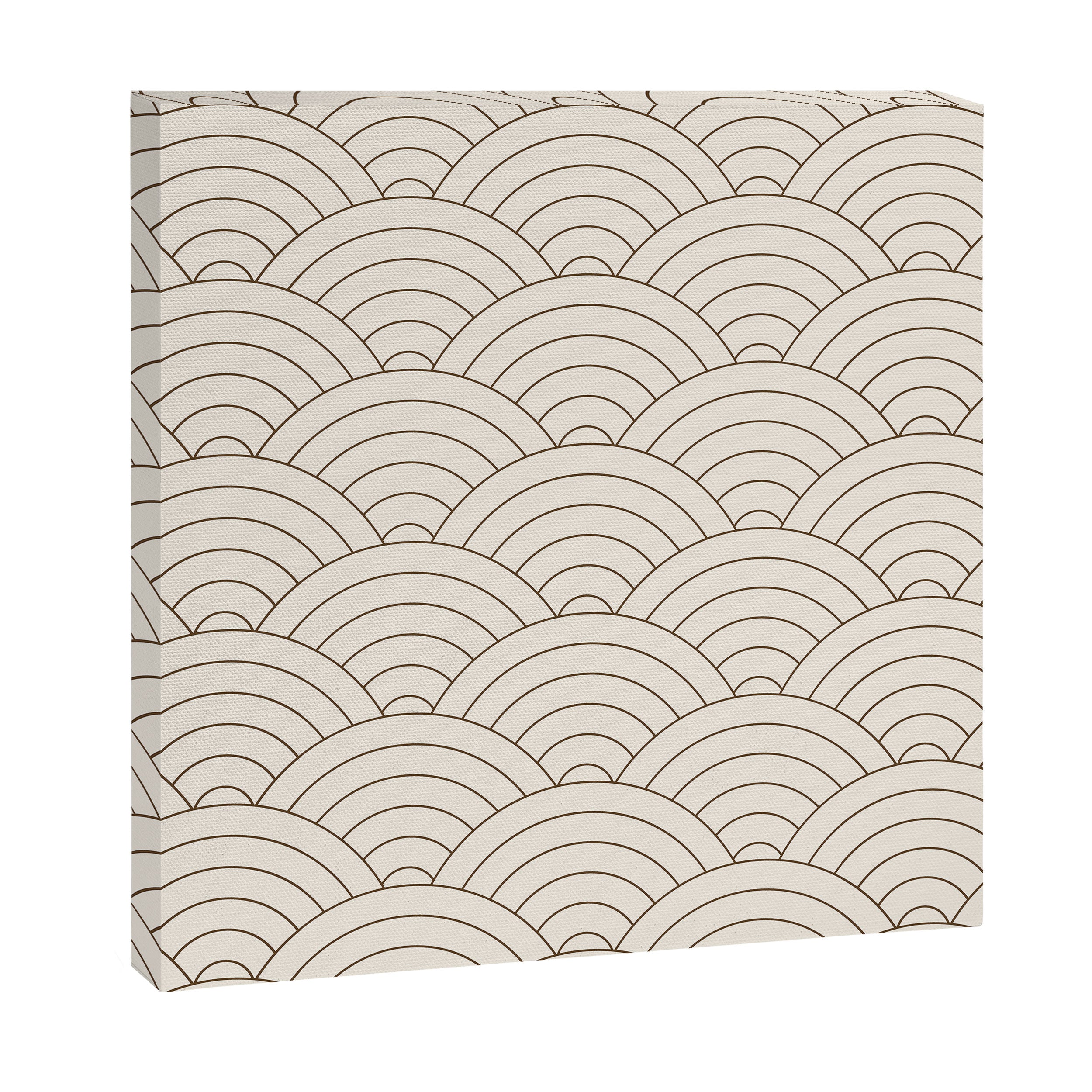 Waves (Cream & Chocolate) Canvas Print Gallery Image 3