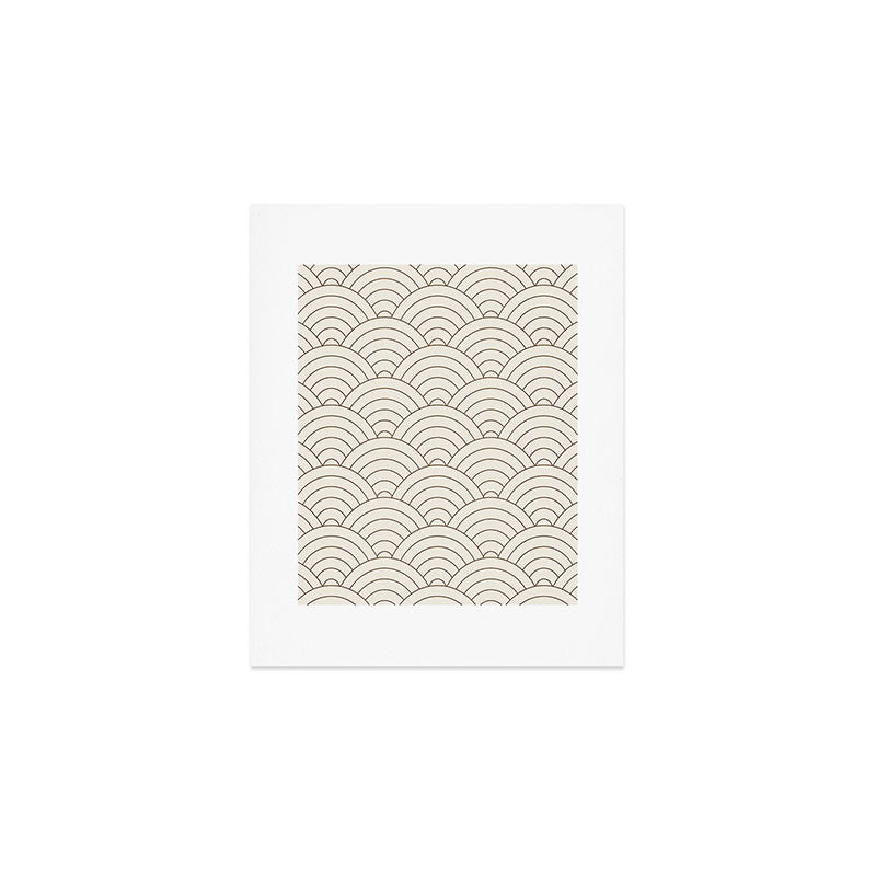 Waves (Cream & Chocolate) Art Print Gallery Image 1