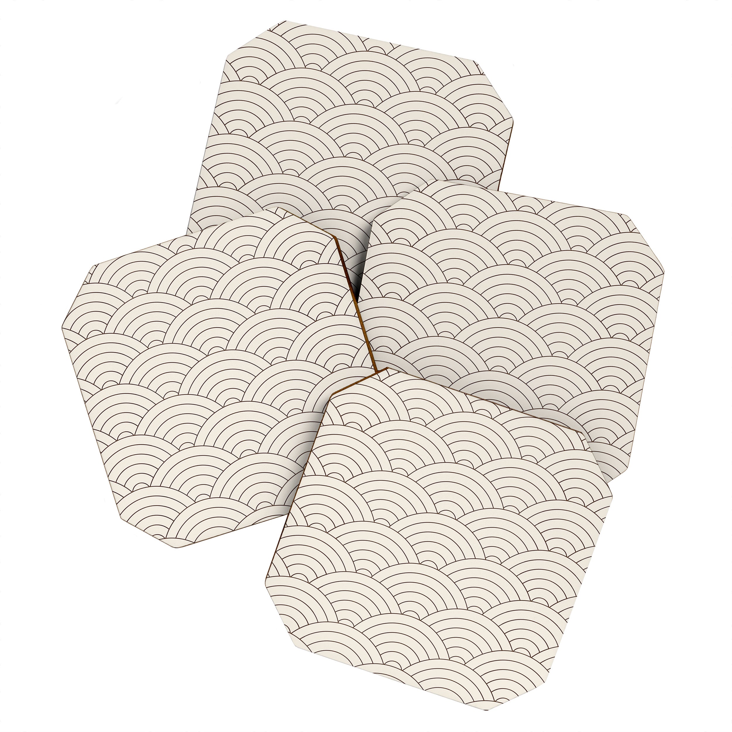 Waves (Cream & Chocolate) Coaster Gallery Image 1