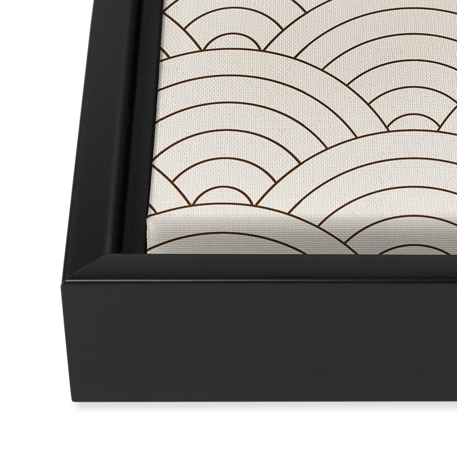 Waves (Cream & Chocolate) Framed Canvas Print Gallery Image 2