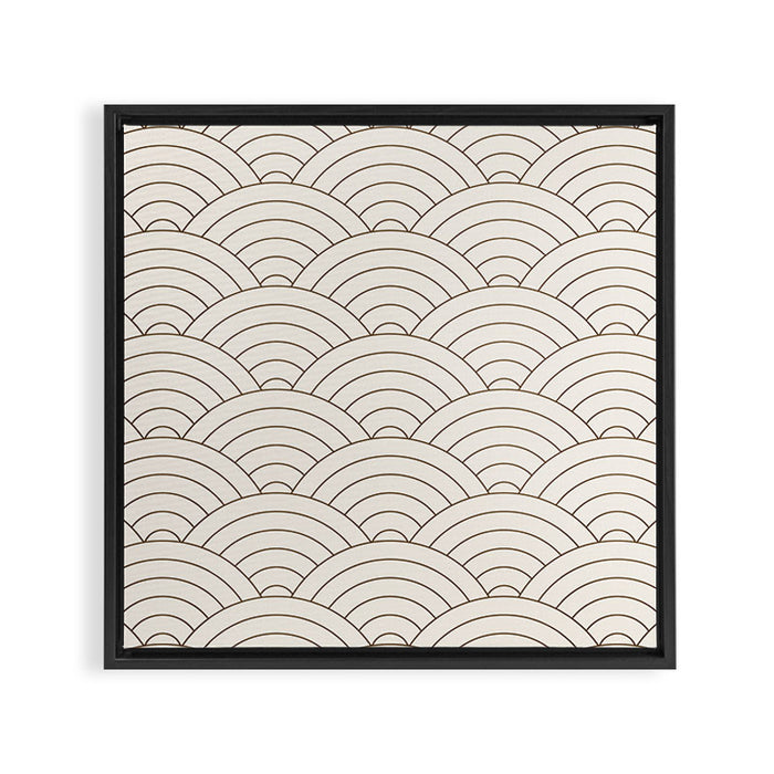 Waves (Cream & Chocolate) Framed Canvas Print Gallery Image 1