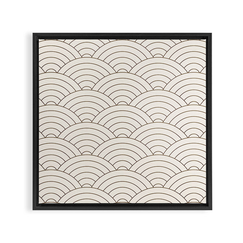 Waves (Cream & Chocolate) Framed Canvas Print Gallery Image 3