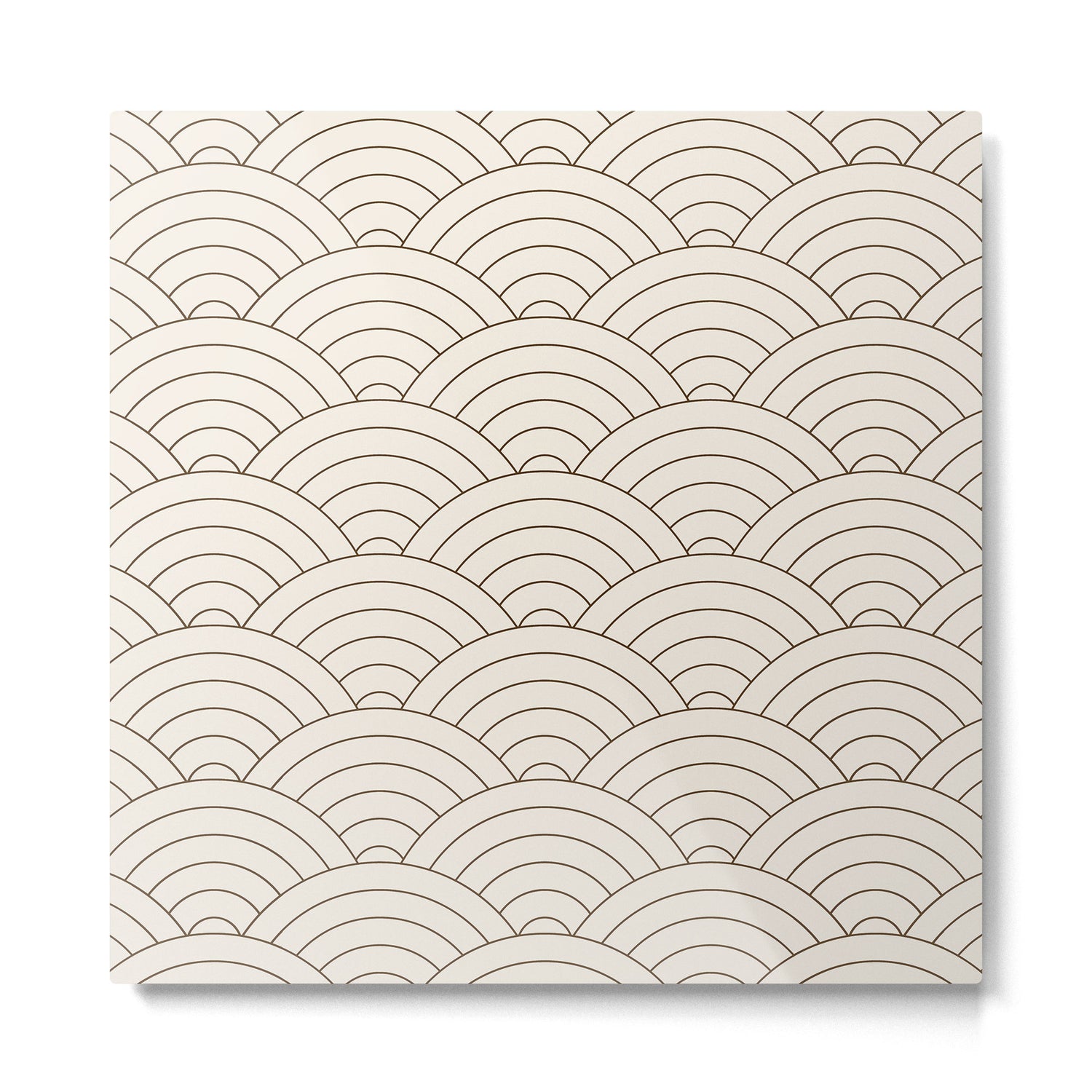 Waves (Cream & Chocolate) Metal Print Gallery Image 2