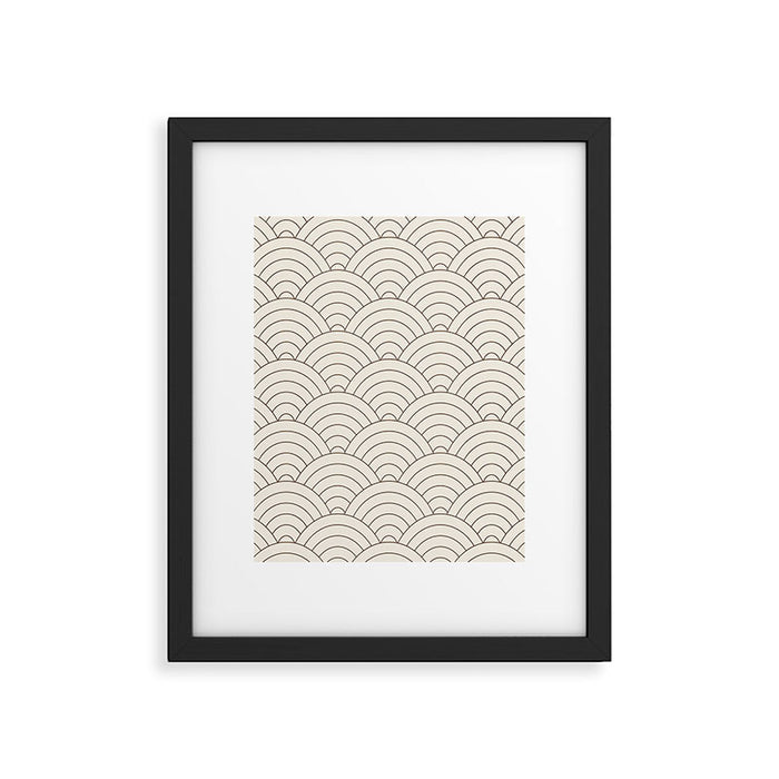 Waves (Cream & Chocolate) Framed Art Print Gallery Image 1
