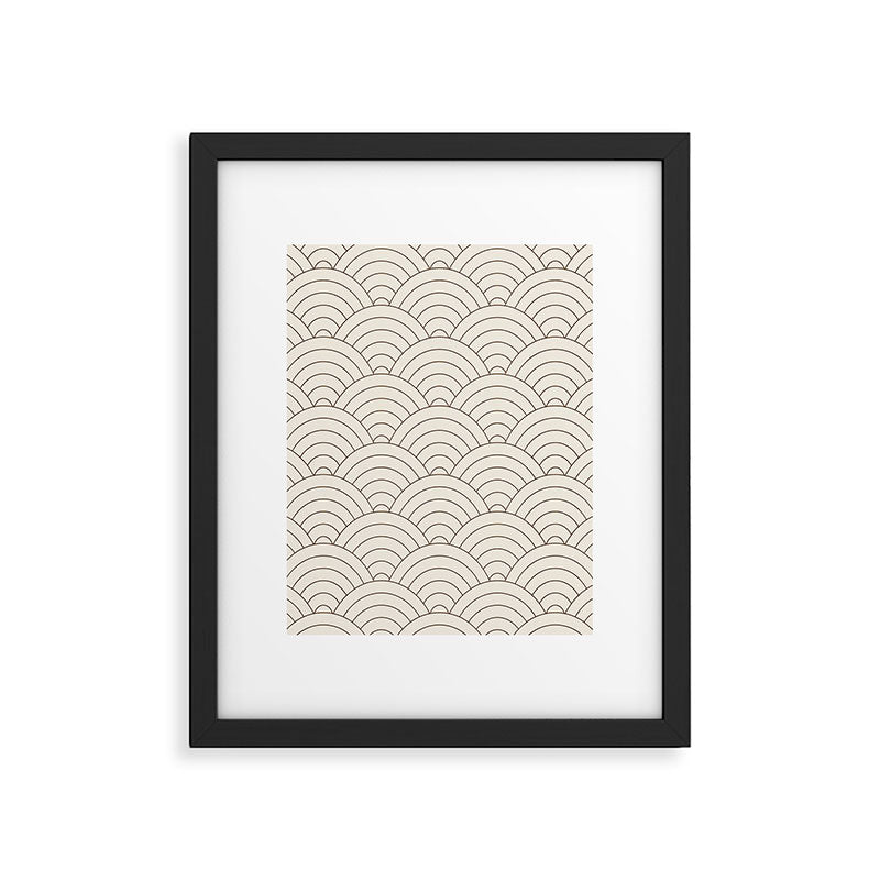 Waves (Cream & Chocolate) Framed Art Print Gallery Image 4