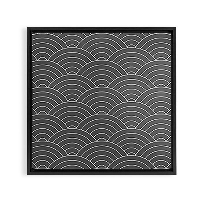 Waves (Dark Gray) Framed Canvas Print Gallery Image 1