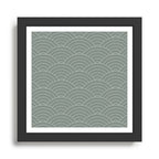 Waves (Linen Green) Framed Art Print Gallery Image 1