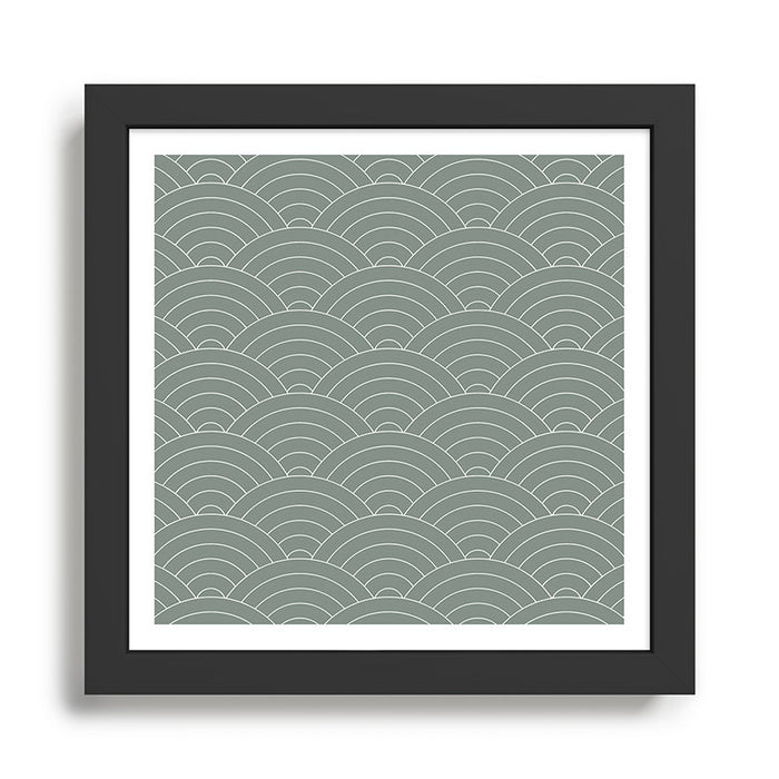 Waves (Linen Green) Framed Art Print Gallery Image 1