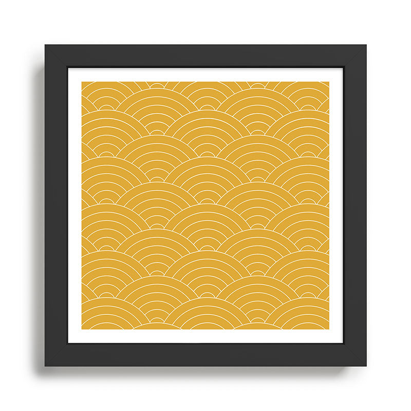 Waves (Mustard Yellow) Framed Art Print Gallery Image 1