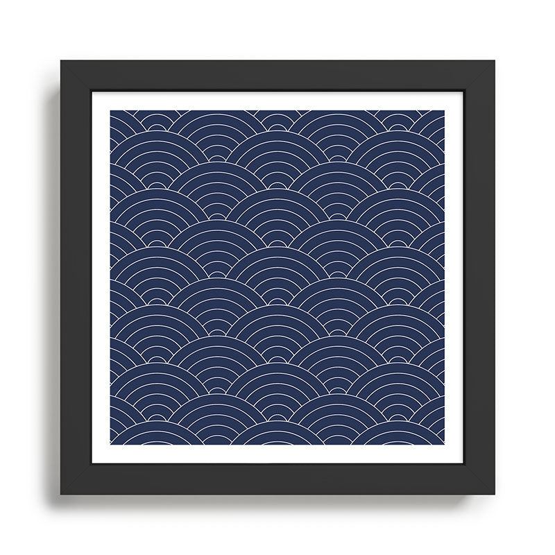 Waves (Navy) Framed Art Print Gallery Image 1