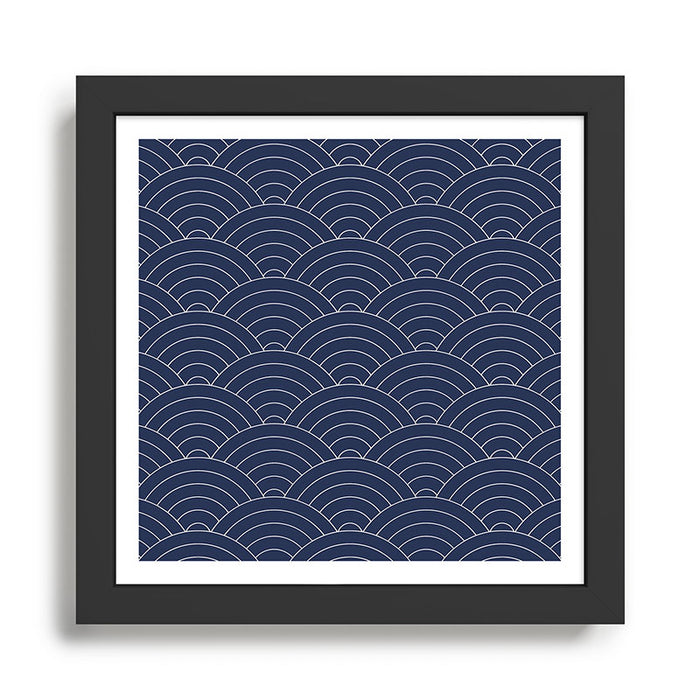 Waves (Navy) Framed Art Print Gallery Image 1