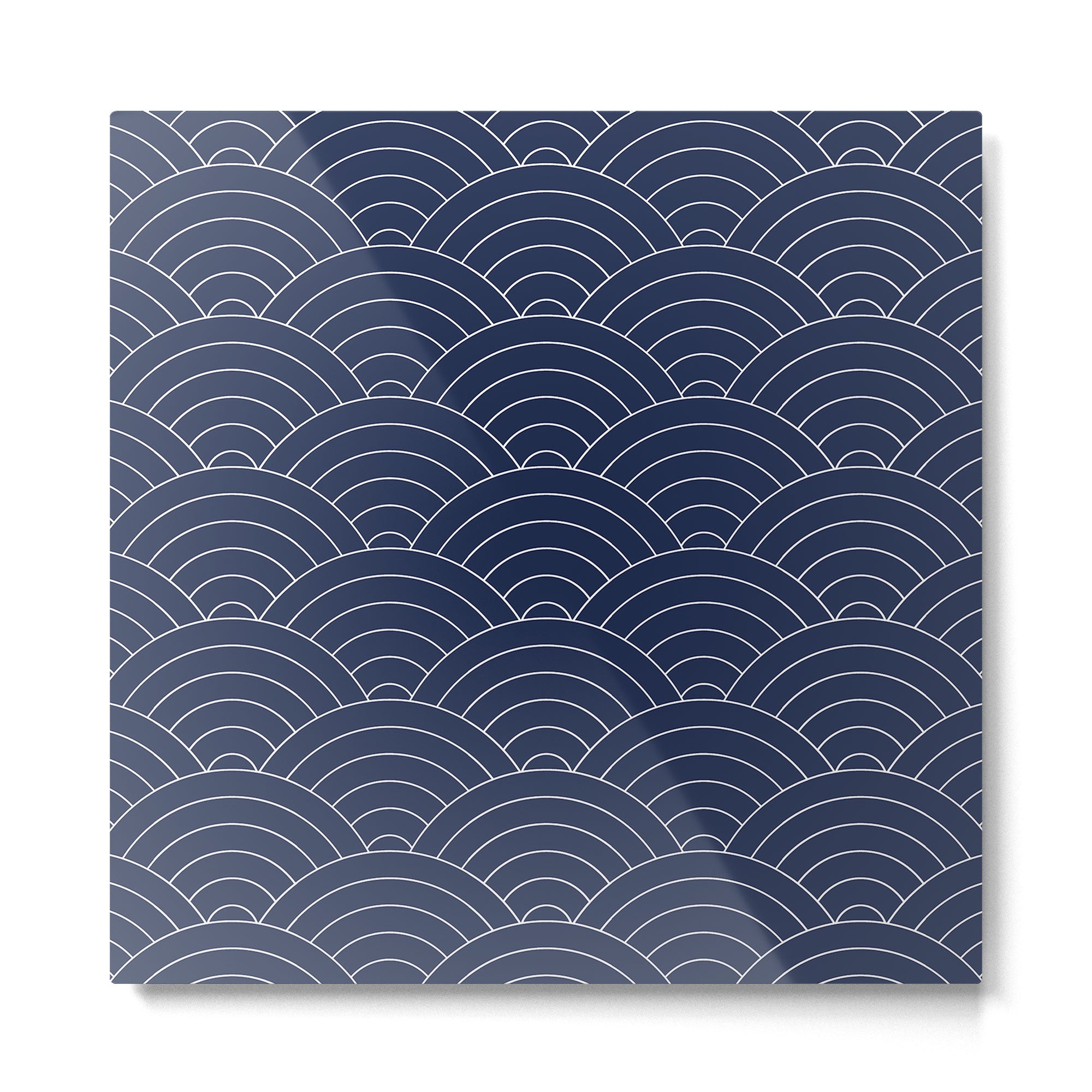 Waves (Navy) Metal Print Gallery Image 2